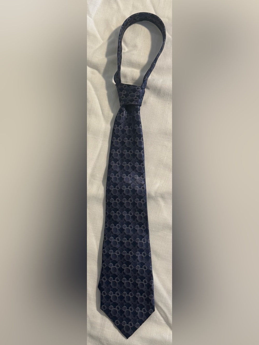 Walt Disney World Mickey Mouse Blue 100% Silk Necktie for Men Adult - Perf Cond